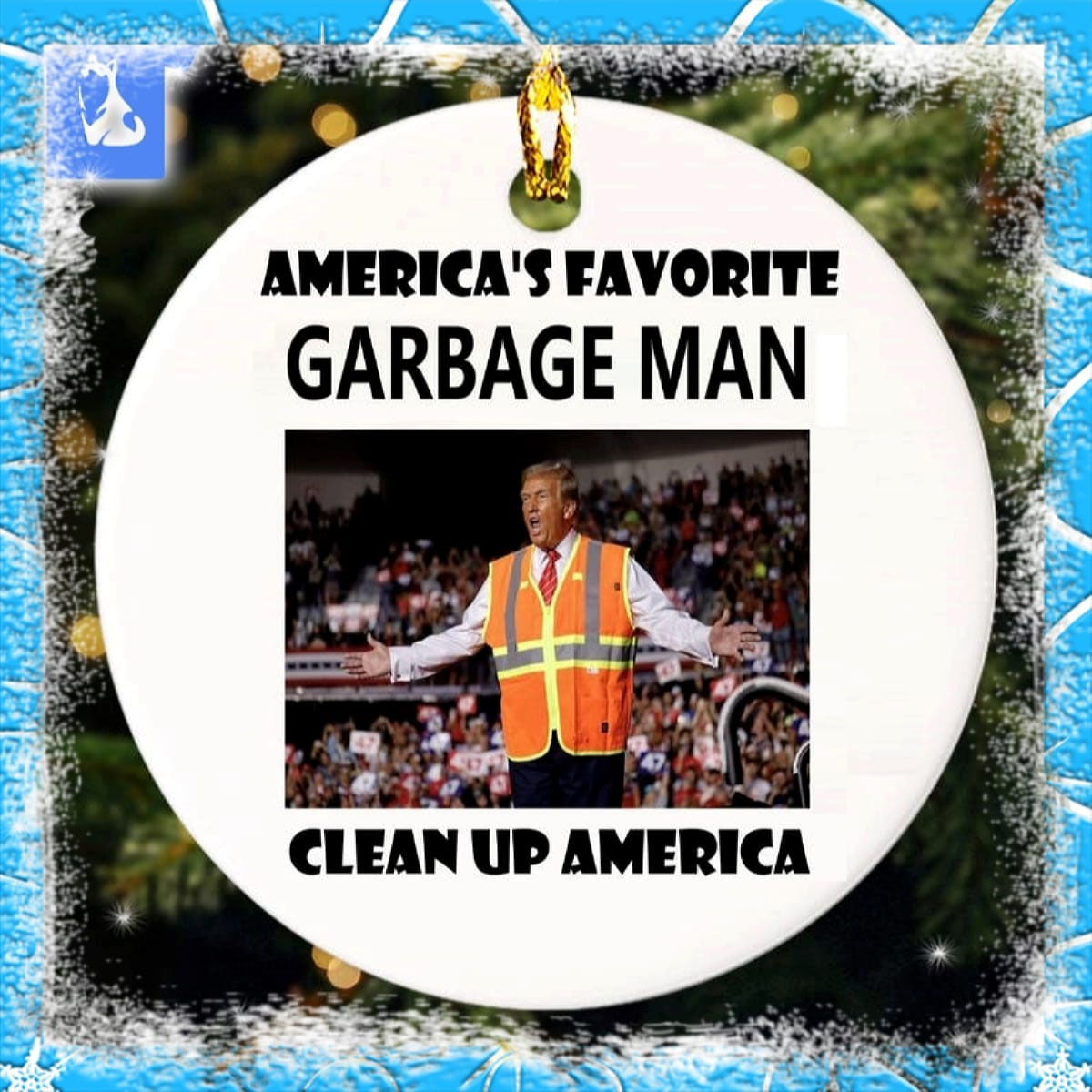 Donald Trump Garbage Man 2024 Ornament