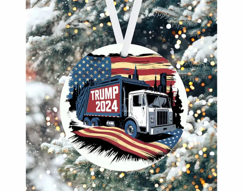 Donald Trump Garbage Truck 2024 Ornament