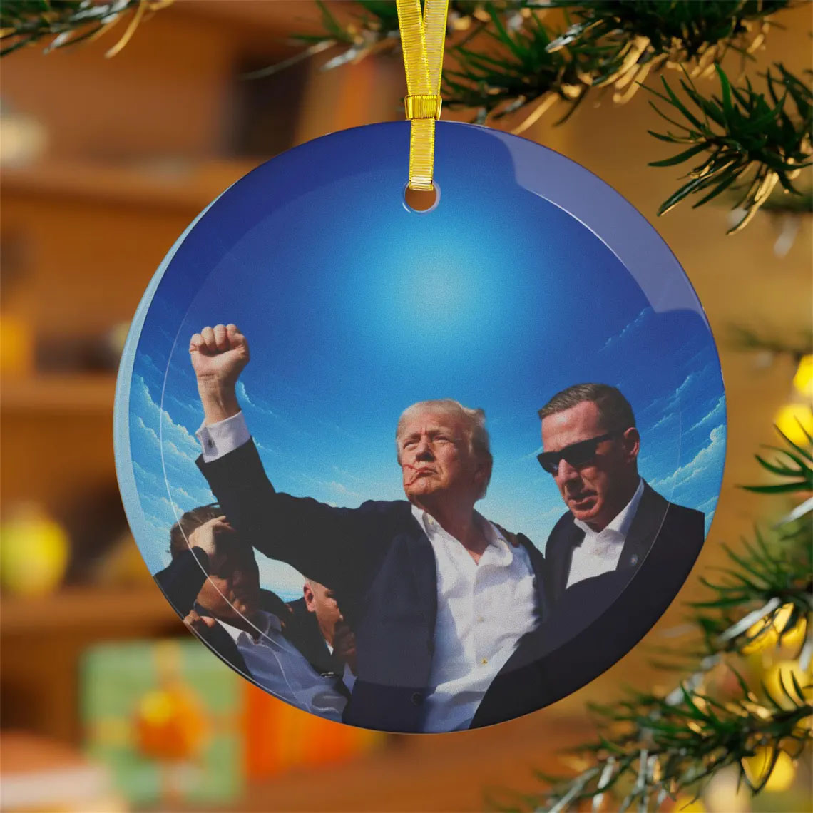 Donald Trump MAGA Christmas Ornament