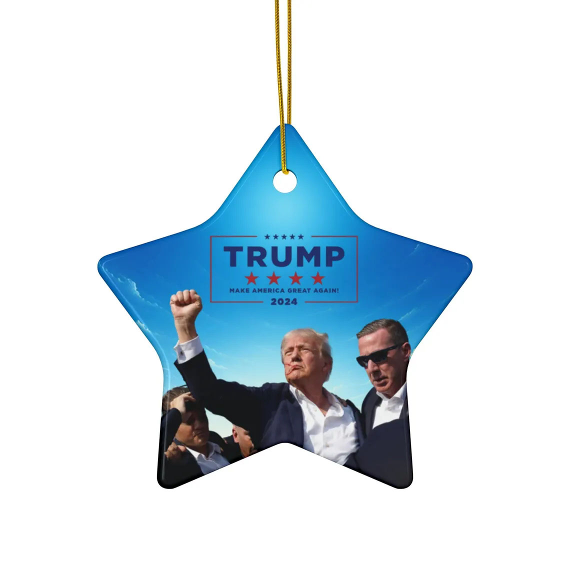 Donald Trump MAGA Christmas Ornament