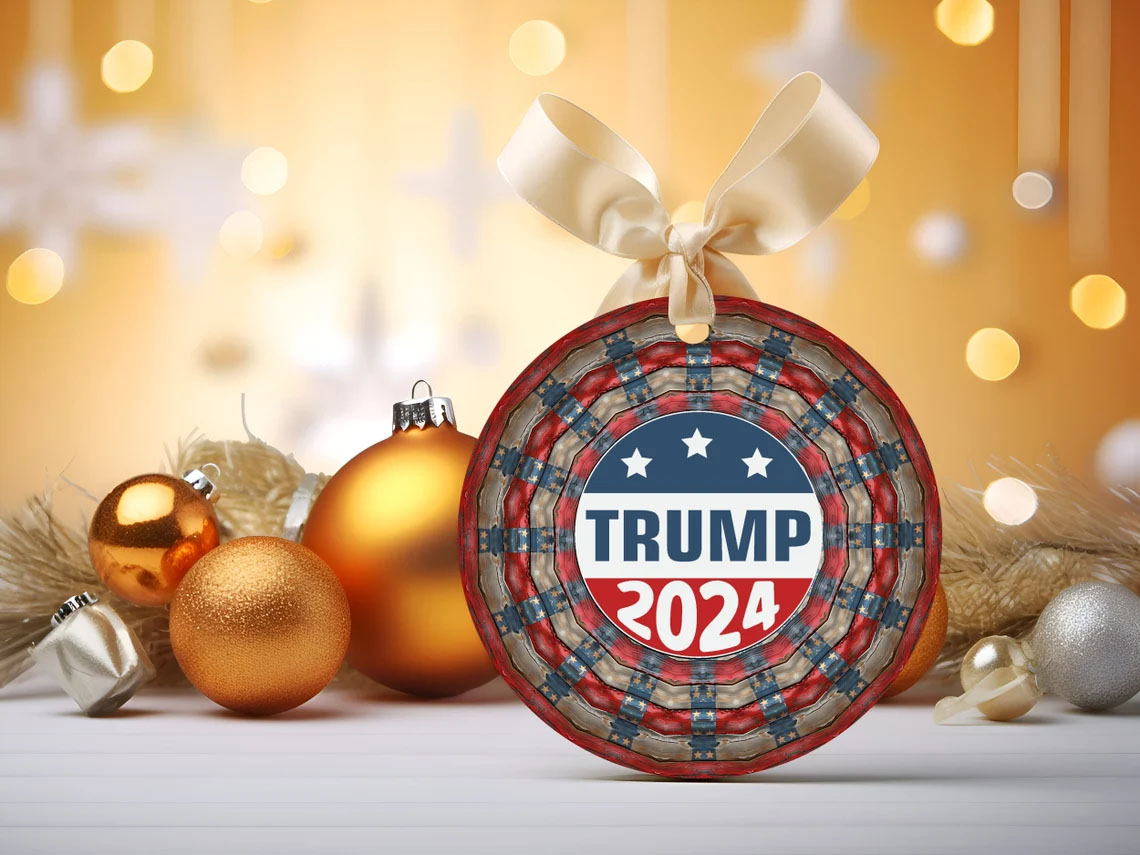 Donald Trump President 2024 Ceramic Ornament Fight For America