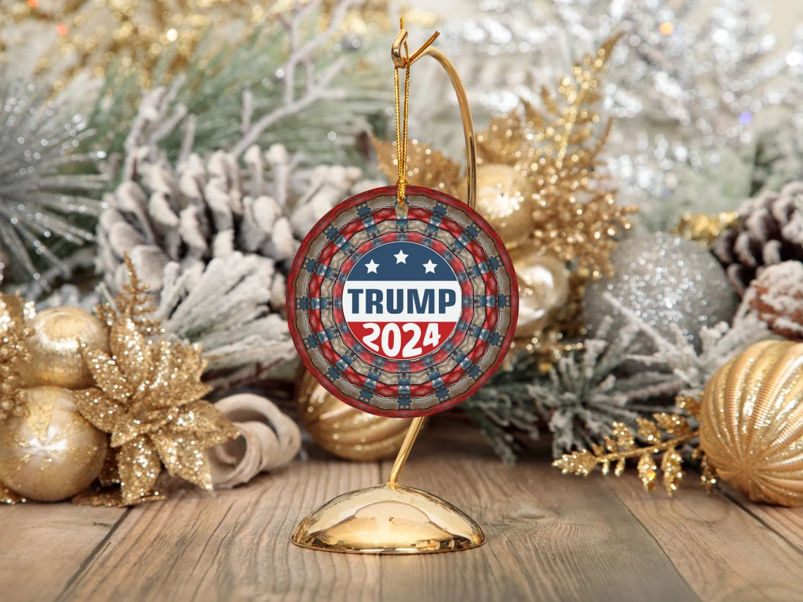 Donald Trump President 2024 Ceramic Ornament Fight For America