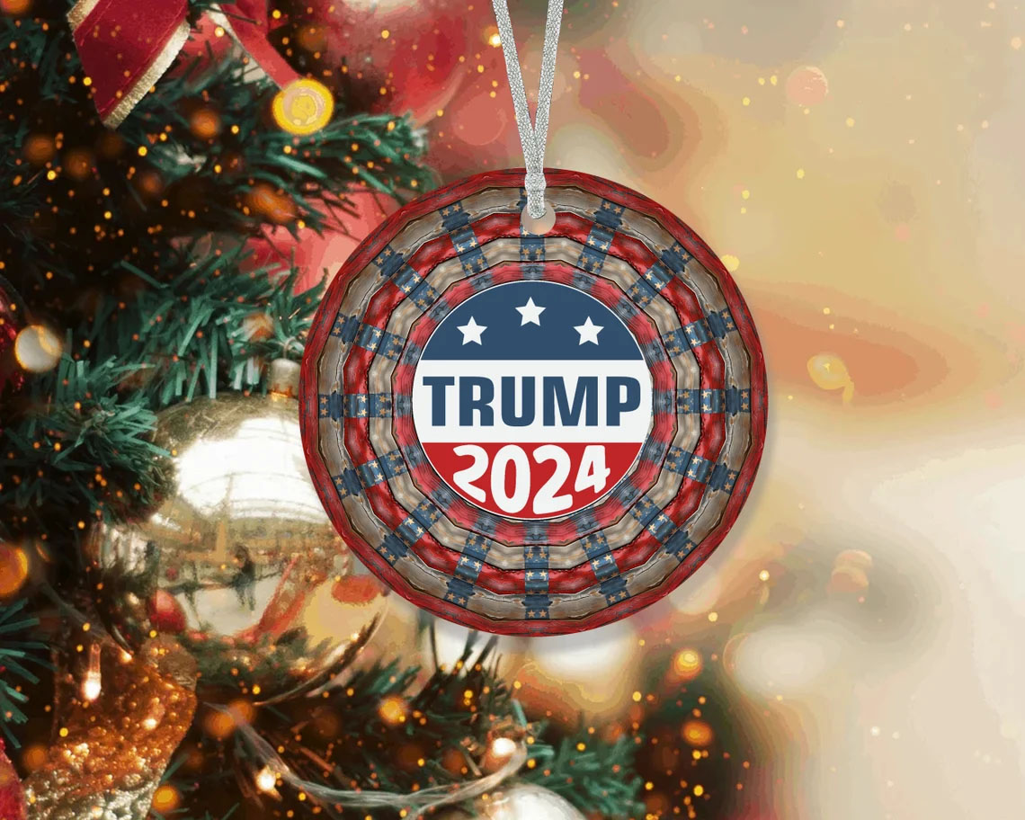 Donald Trump President 2024 Ceramic Ornament Fight For America