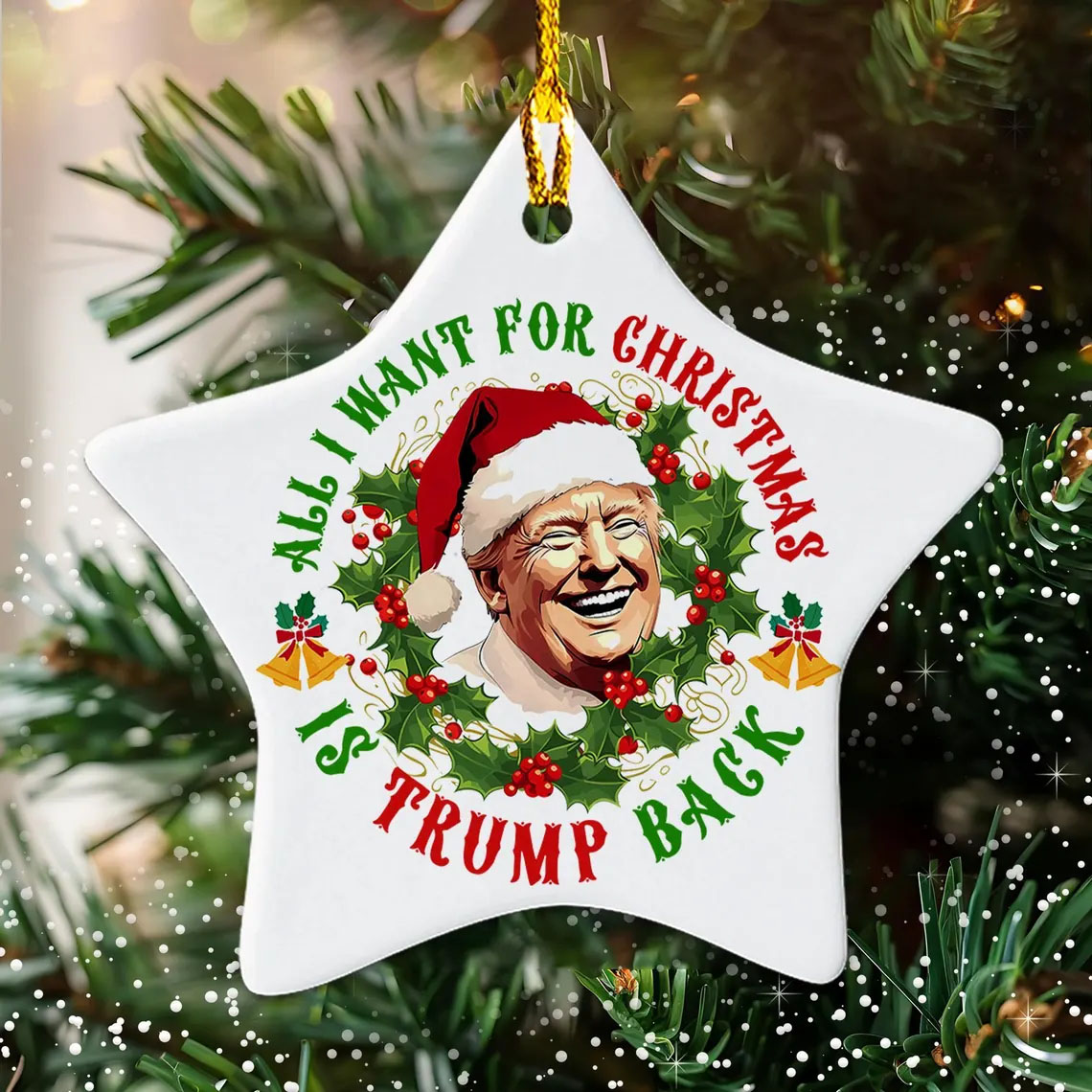 Donald Trump Santa All I Want For Christmas Ornament