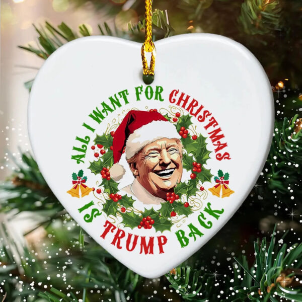 Donald Trump Santa All I Want For Christmas Ornament