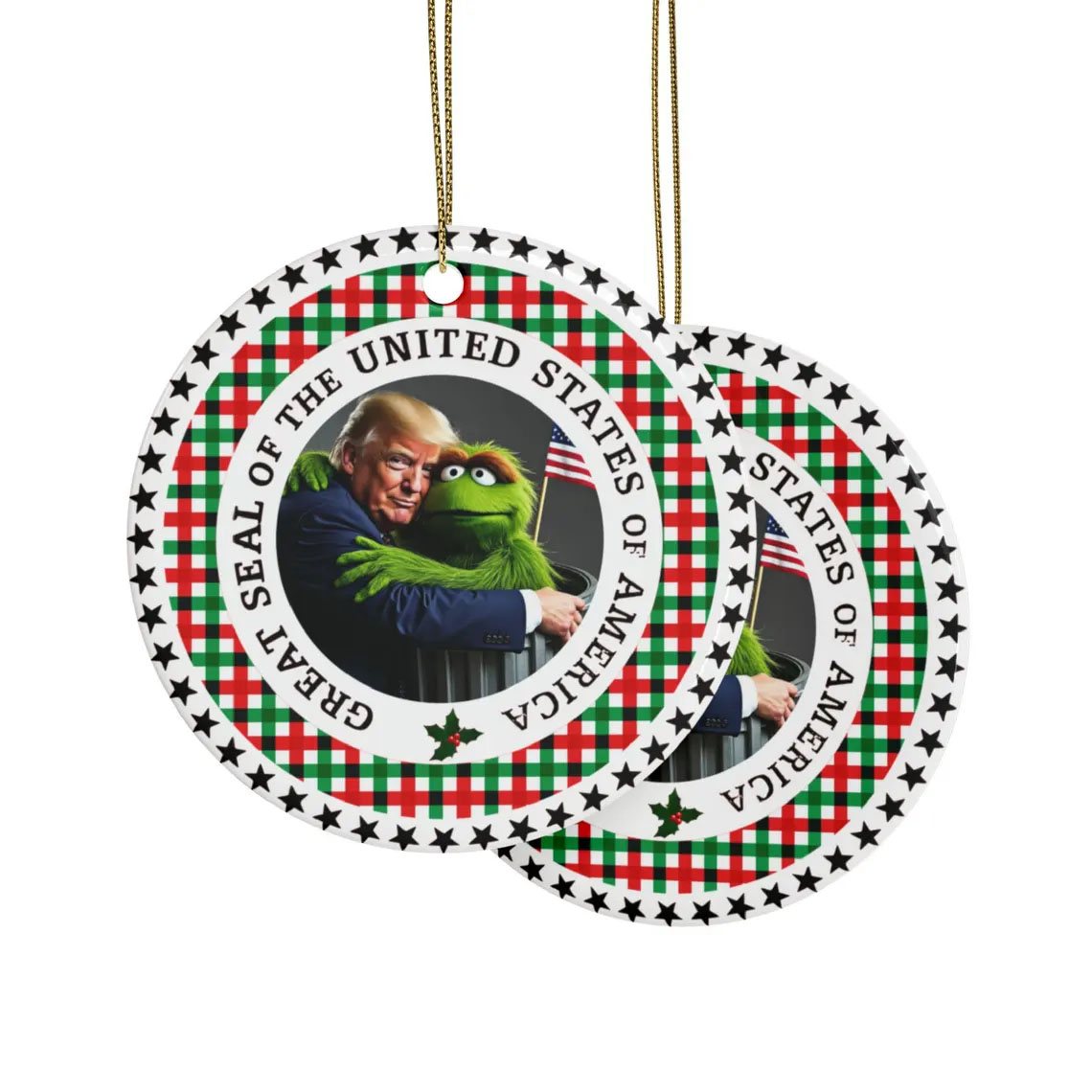 Garbage trump supporters MAGA Ceramic Ornament