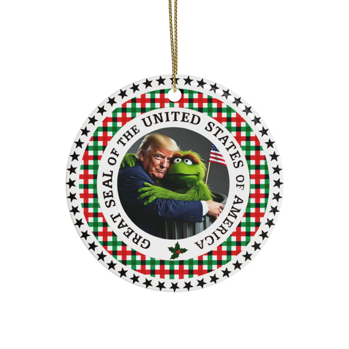 Garbage trump supporters MAGA Ceramic Ornament