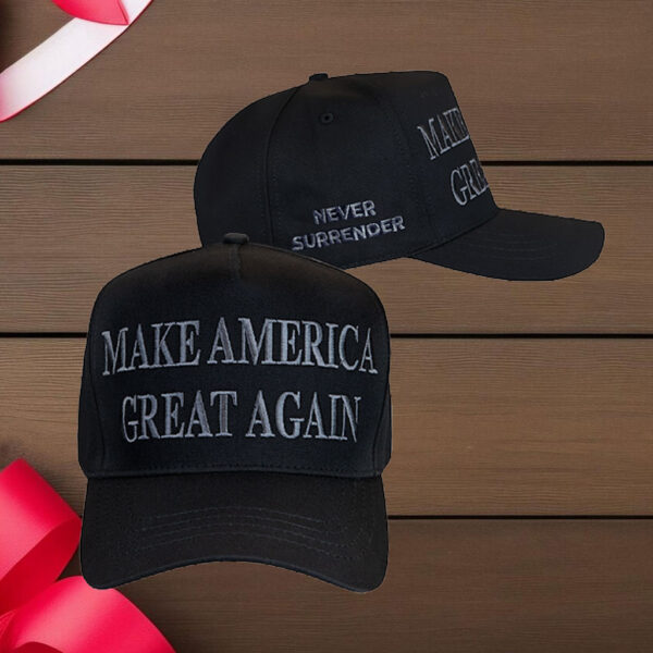 Trump Never Surrender Black MAGA Hat