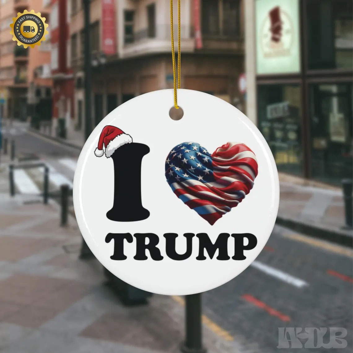 I Love Trump Ceramic Ornament