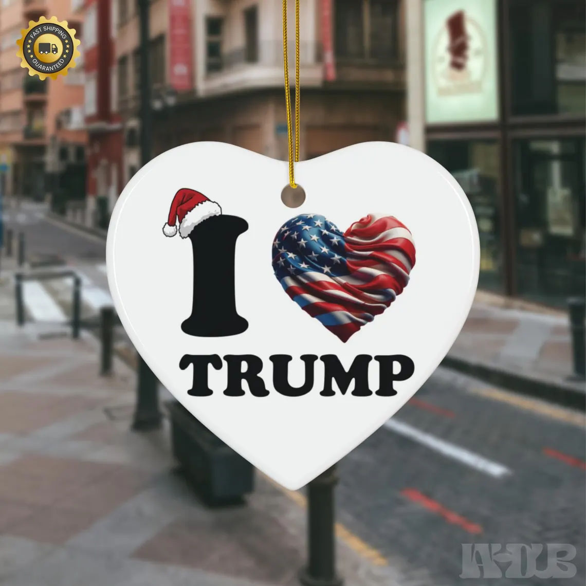 I Love Trump Ceramic Ornament