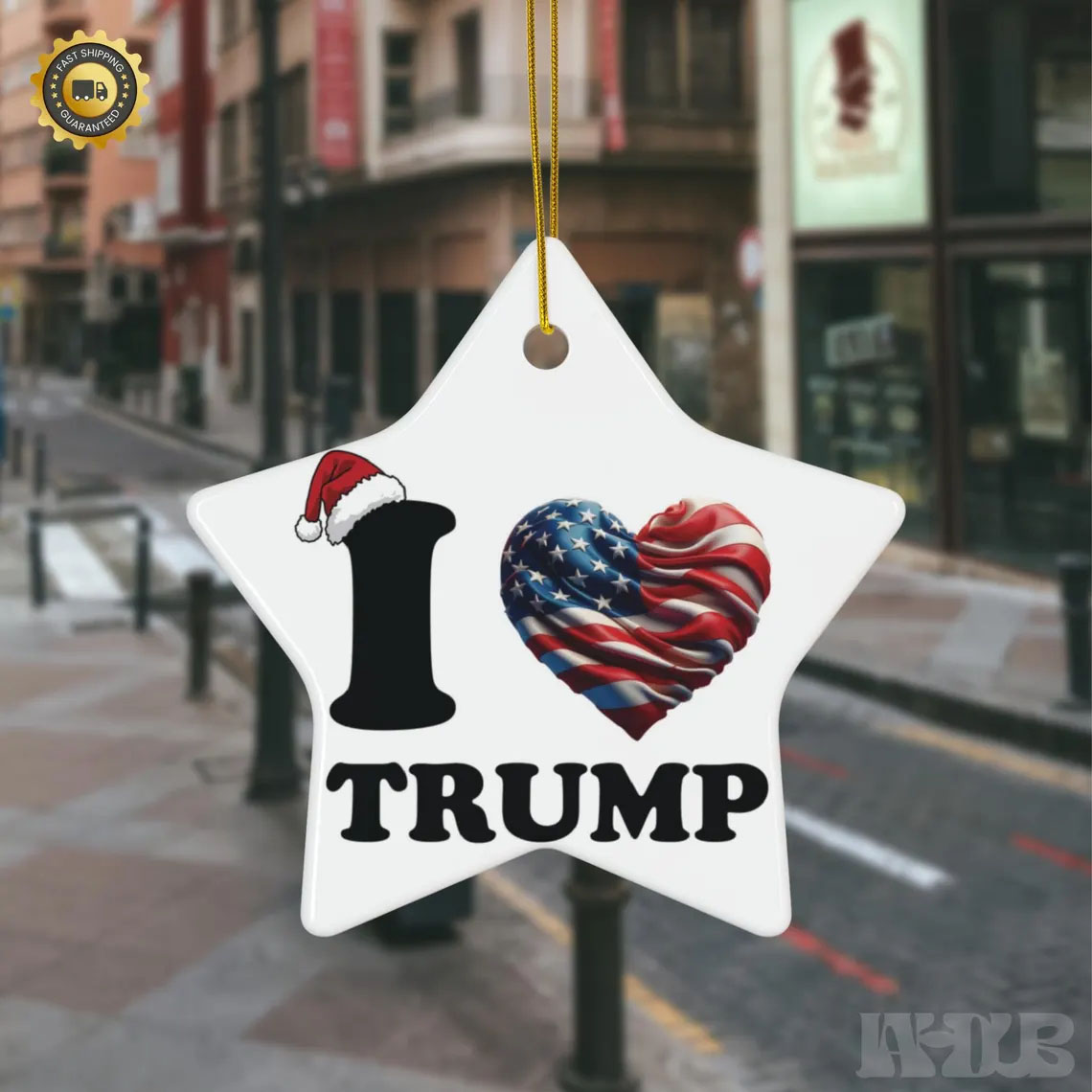 I Love Trump Ceramic Ornament