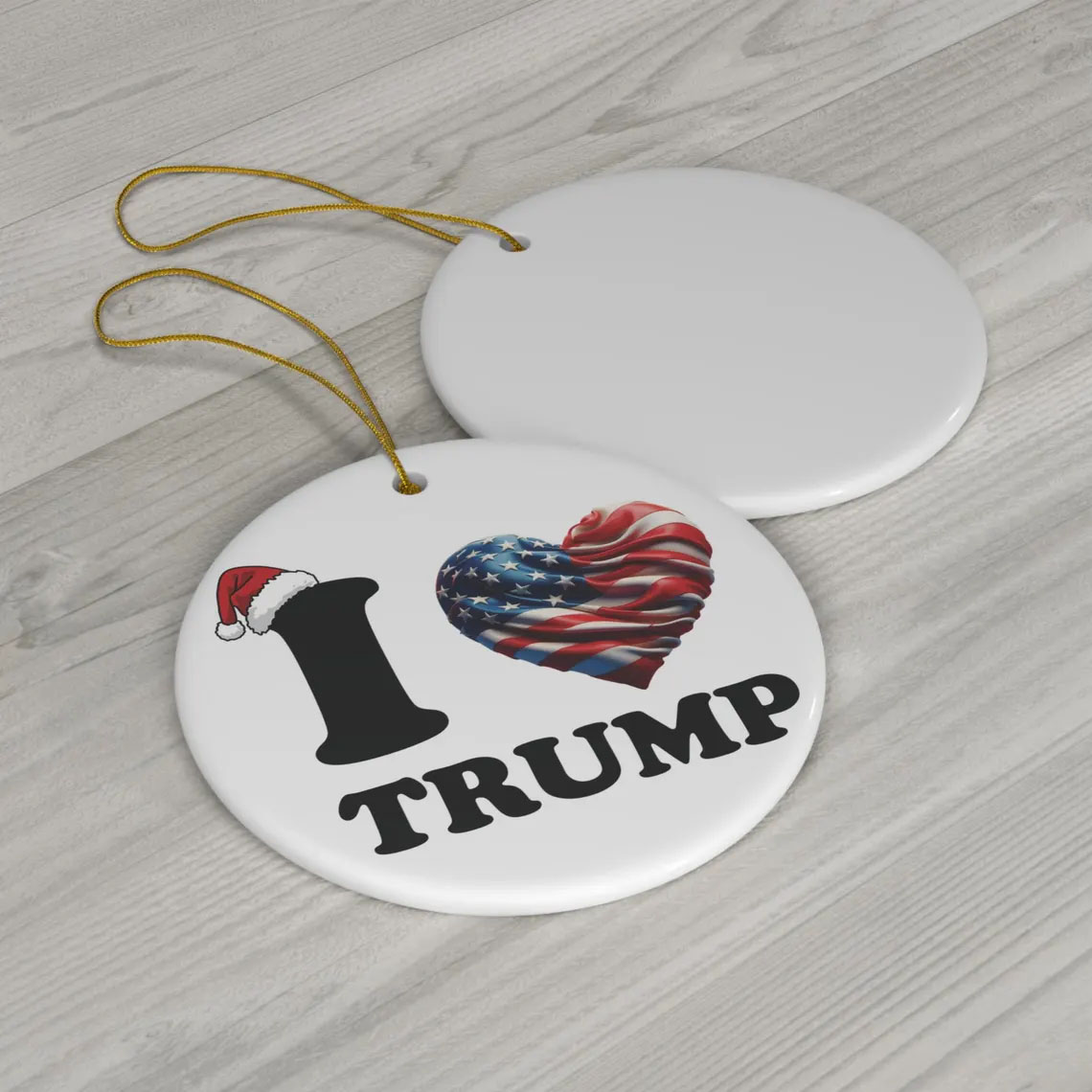 I Love Trump Ceramic Ornament