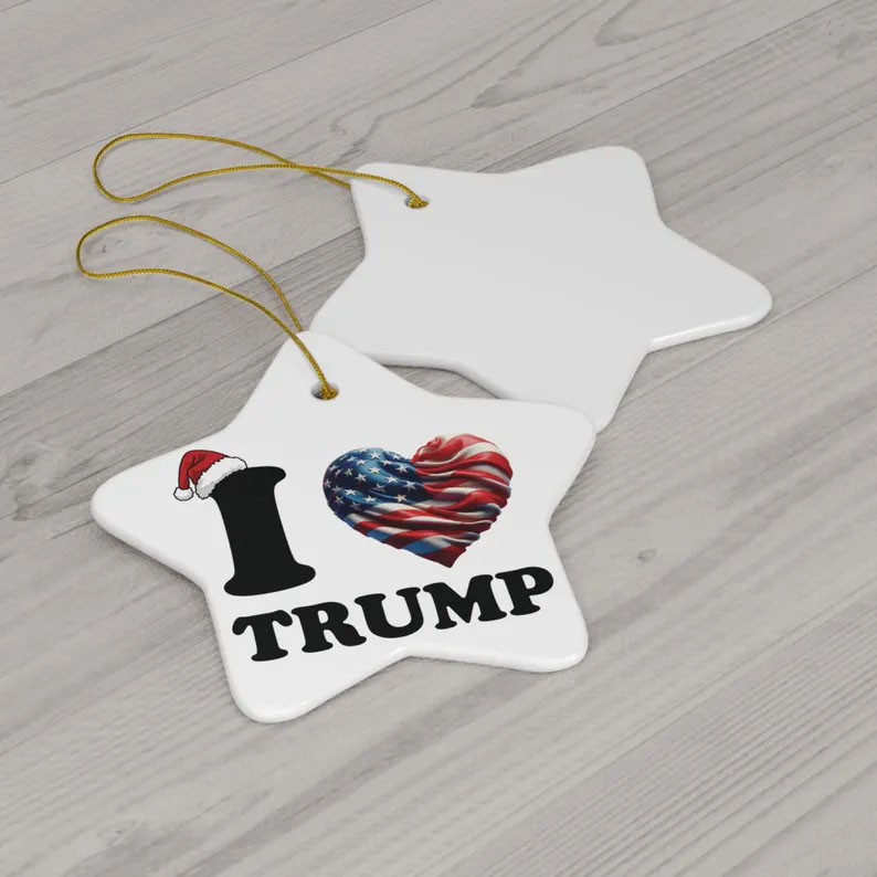 I Love Trump Ceramic Ornament