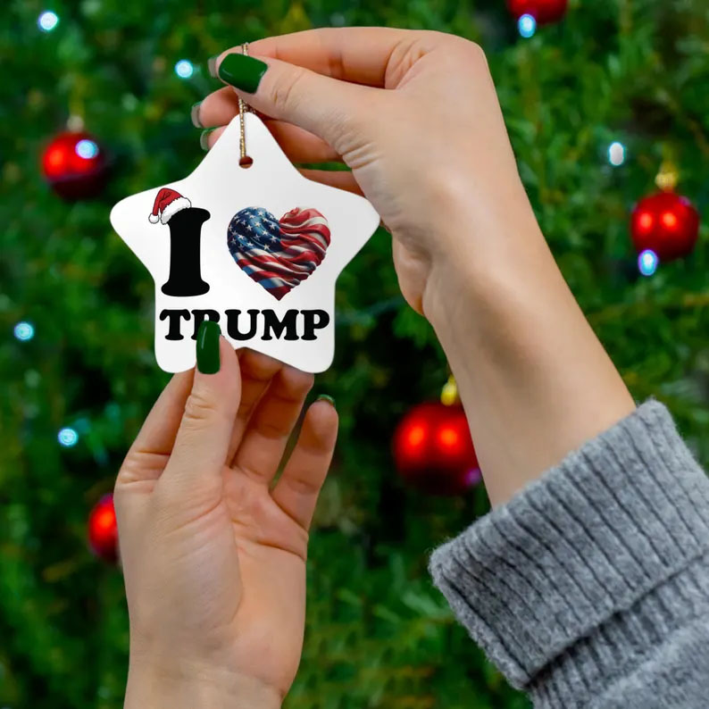 I Love Trump Ceramic Ornament