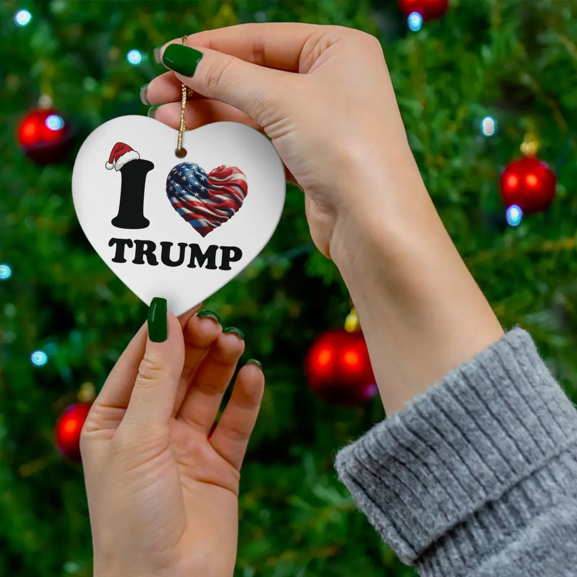 I Love Trump Ceramic Ornament