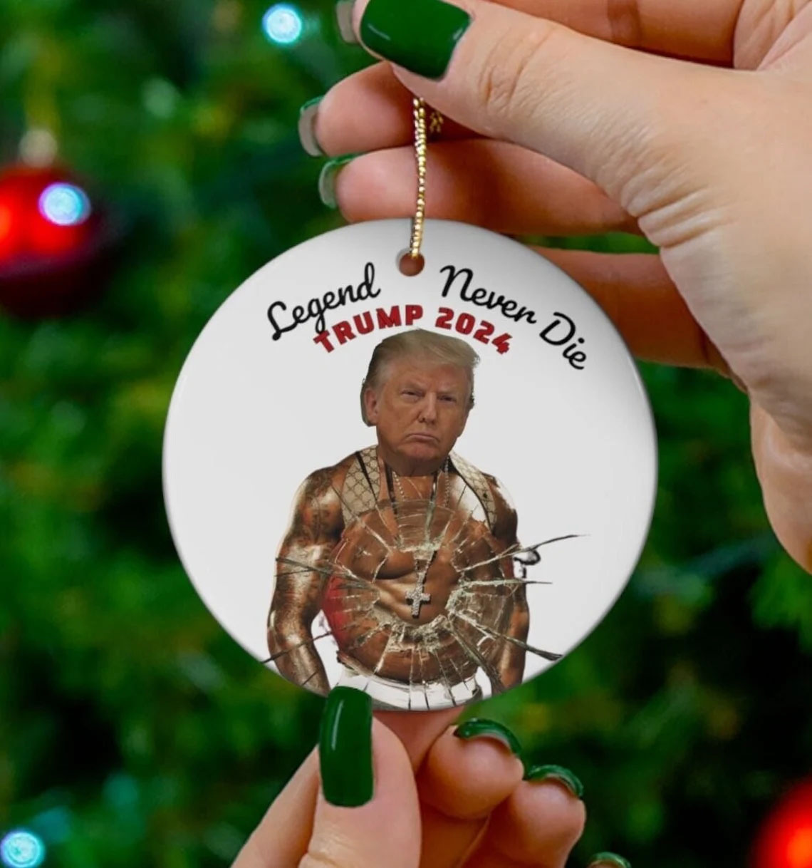 Legend Never Die Trump 2024 Christmas Ornament