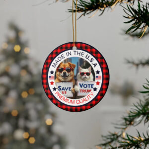 MAGA Pets Vote Trump Ceramic Christmas Ornament