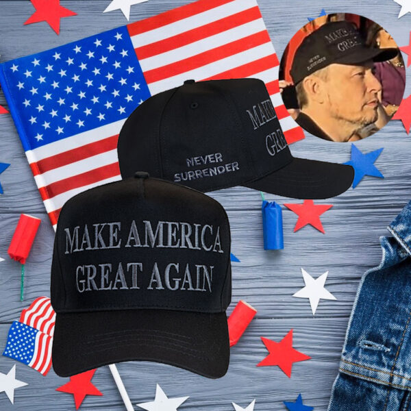 Trump Never Surrender Black MAGA Hat