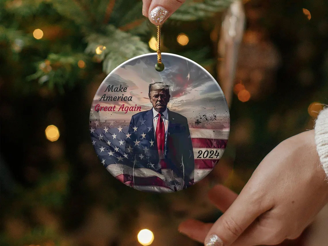 Make America Great Again 2024 Ornament American Flag Trump Decoration