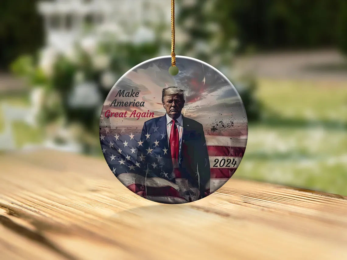 Make America Great Again 2024 Ornament American Flag Trump Decoration