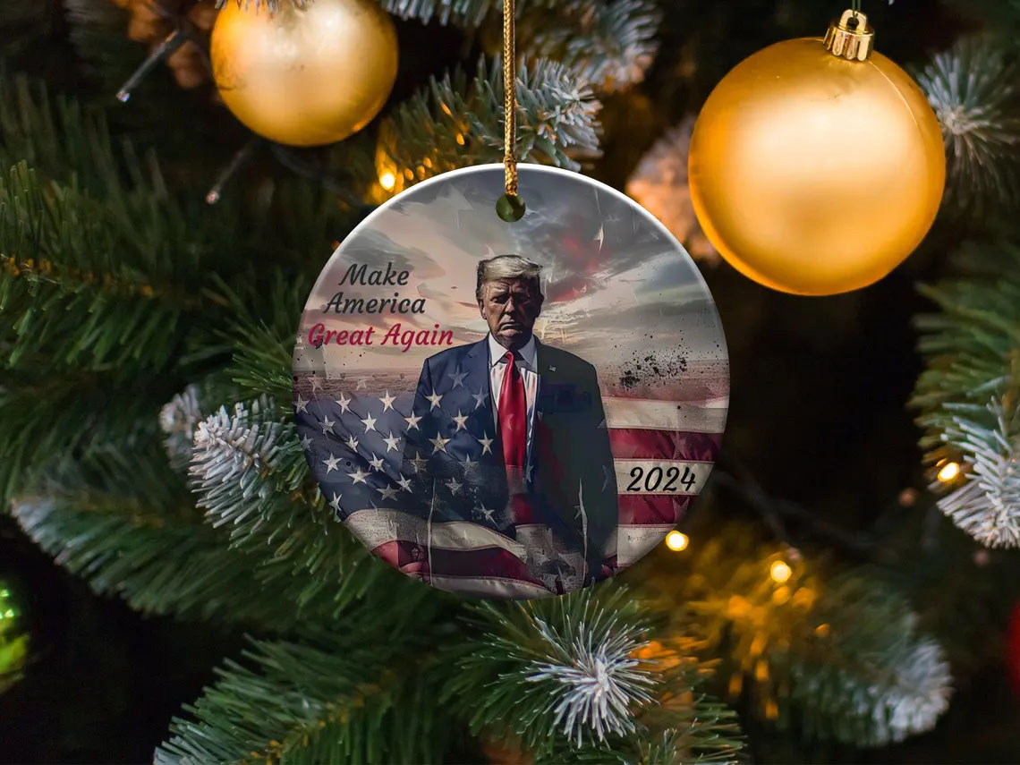 Make America Great Again 2024 Ornament American Flag Trump Decoration