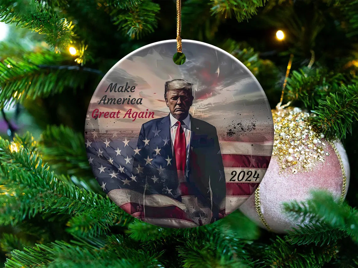 Make America Great Again 2024 Ornament American Flag Trump Decoration