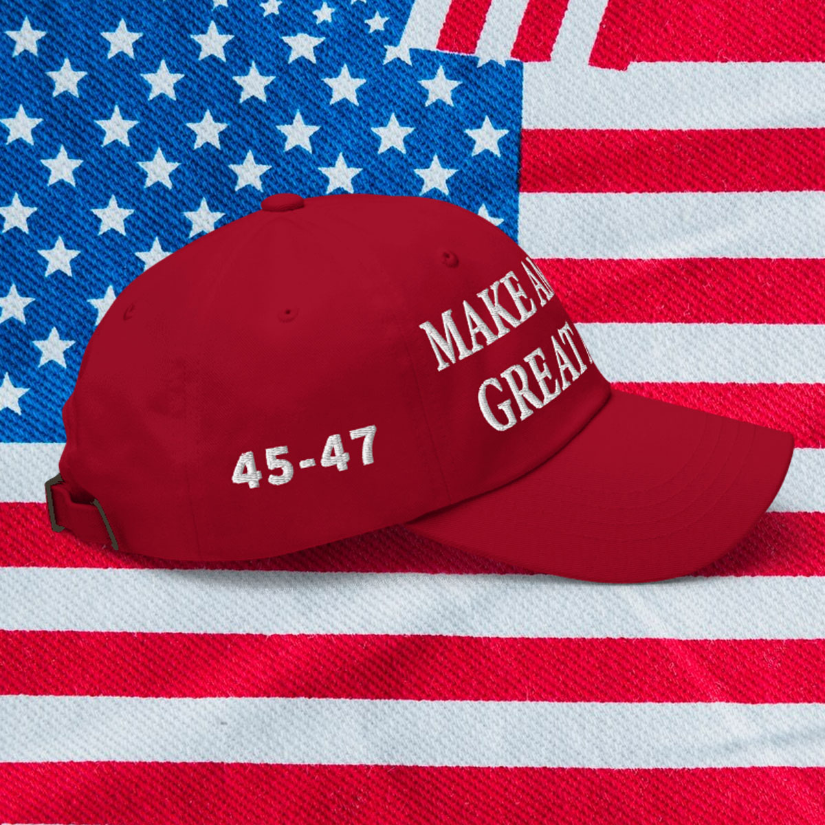 Make America Great Again Red Hat Embroidered Cloth & Braid Baseball Cap Trump 2016 - 2024 MAGA