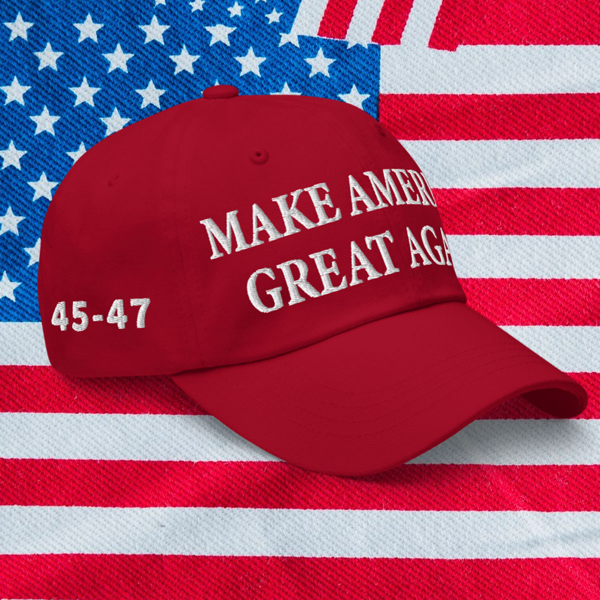 Make America Great Again Red Hat Embroidered Cloth & Braid Baseball Cap Trump 2016 - 2024 MAGA