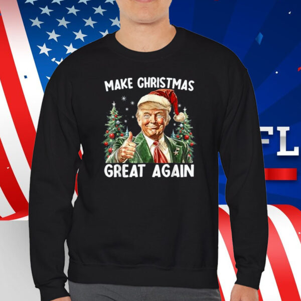 Make Christmas Great Again Funny Santa Trump 2024 Xmas Men Shirt