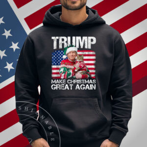 Make Christmas Great Again Santa Trump USA Flag Xmas Shirt