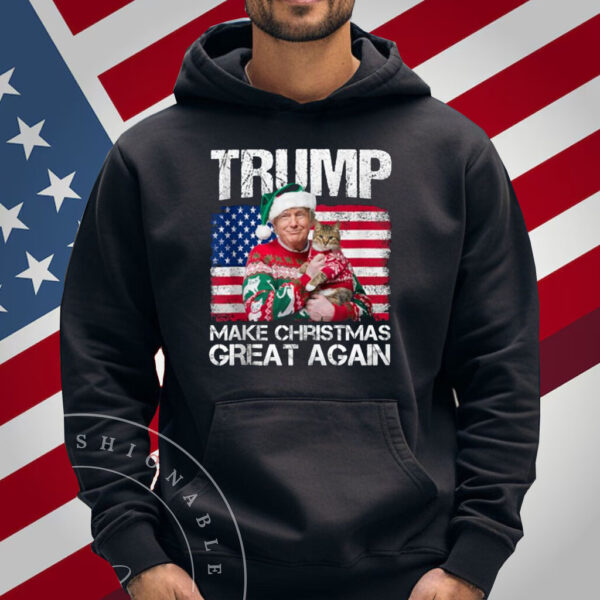Make Christmas Great Again Santa Trump USA Flag Xmas Shirt