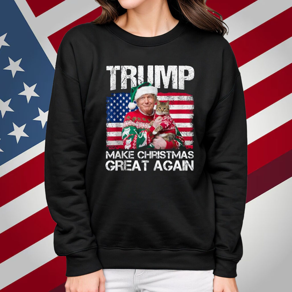 Make Christmas Great Again Santa Trump USA Flag Xmas Shirt