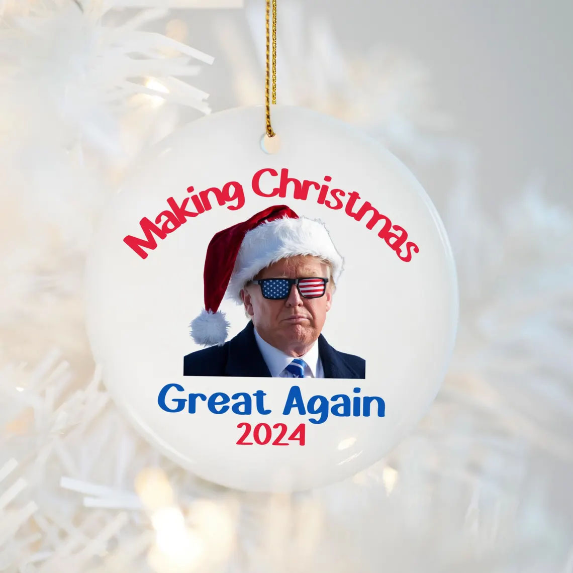 Make Christmas Great Again Trump Ornament 2024 Political Christmas Ornaments