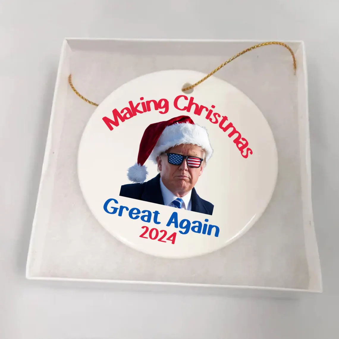 Make Christmas Great Again Trump Ornament 2024 Political Christmas Ornaments