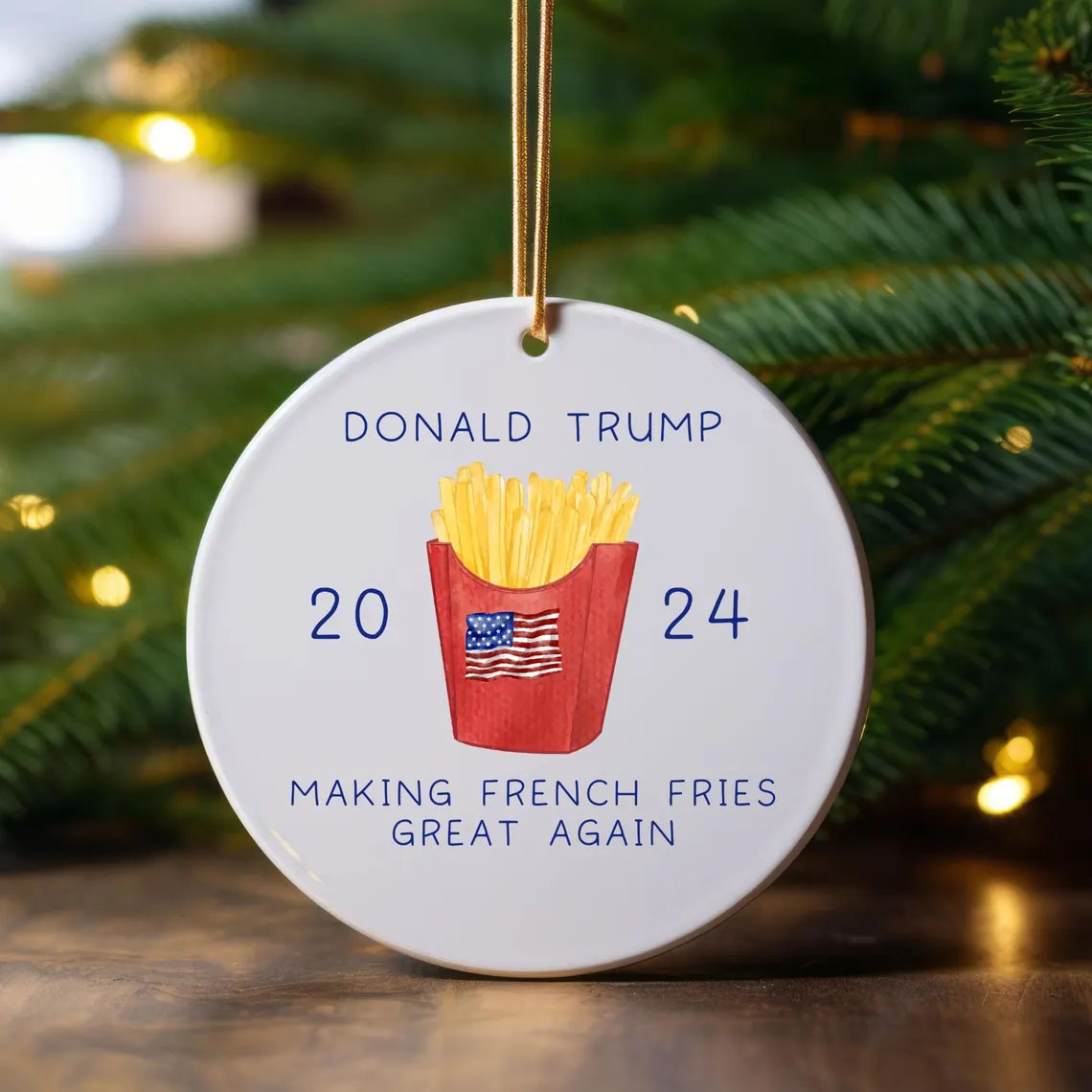 Making French Fries Great Again 2024 Trump Ornament