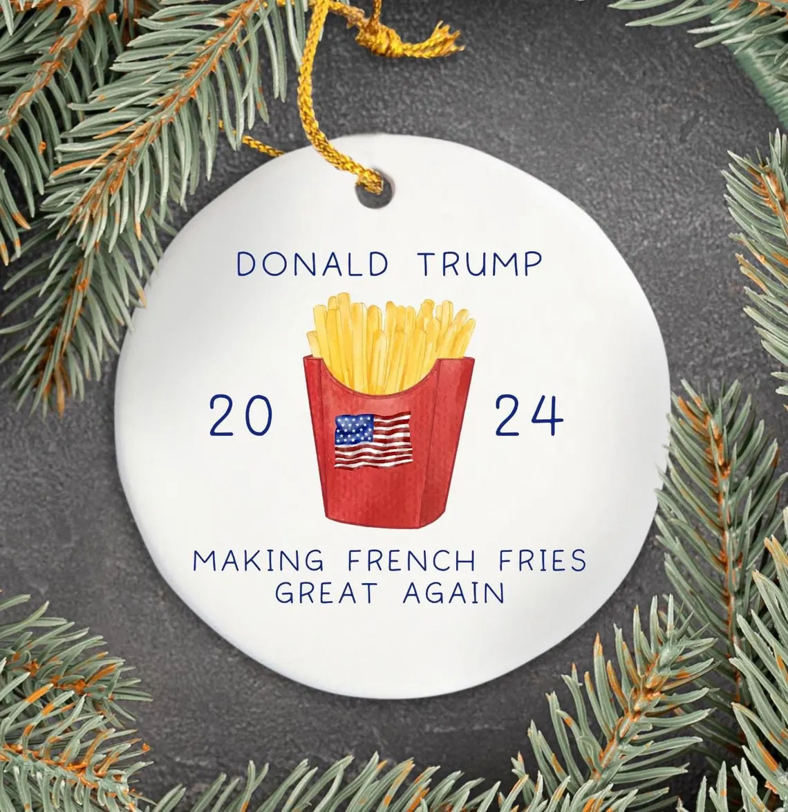 Making French Fries Great Again 2024 Trump Ornament