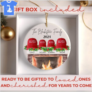 Personalized Family Trump 2024 Red Hat Christmas Ornament