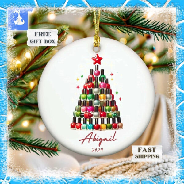 Personalized Nail Artist Christmas Tree Ornament