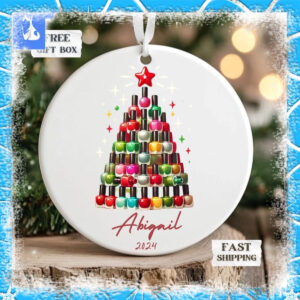 Personalized Nail Artist Christmas Tree Ornament