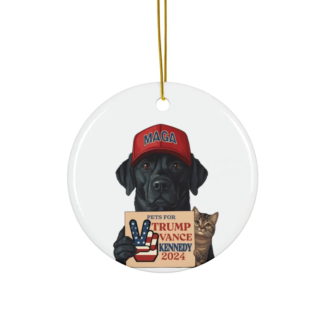 Pets for Trump Christmas Ornament