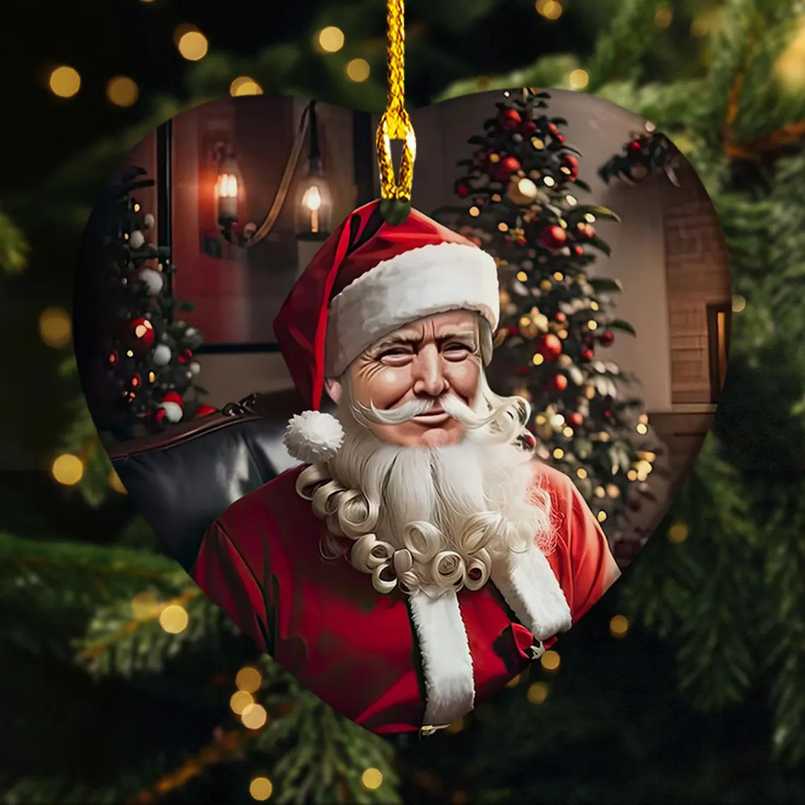 Santa Trump Christmas Ornament