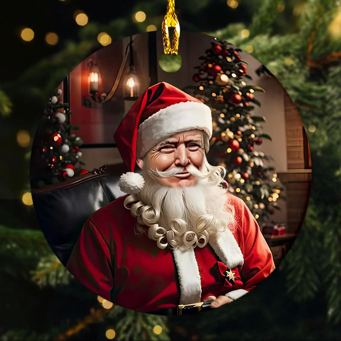 Santa Trump Christmas Ornament