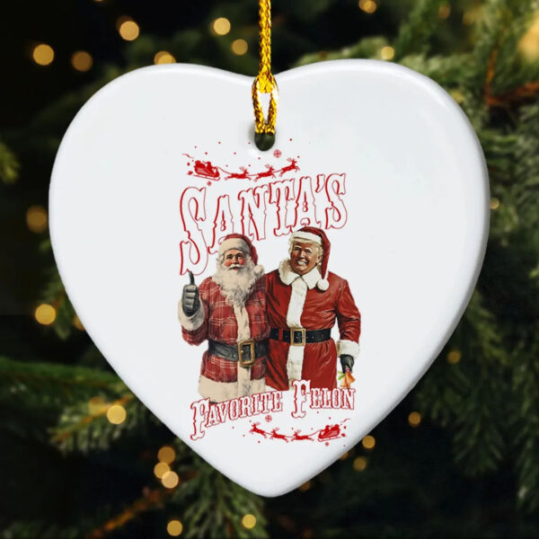 Santas Favorite Felon Trump Christmas Ornament