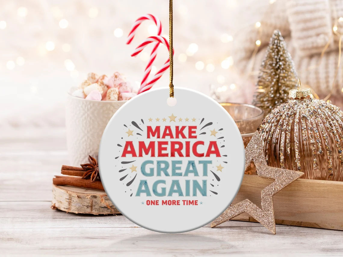 Trump 2024 Christmas Ornament, Make America Great Again, One More Time