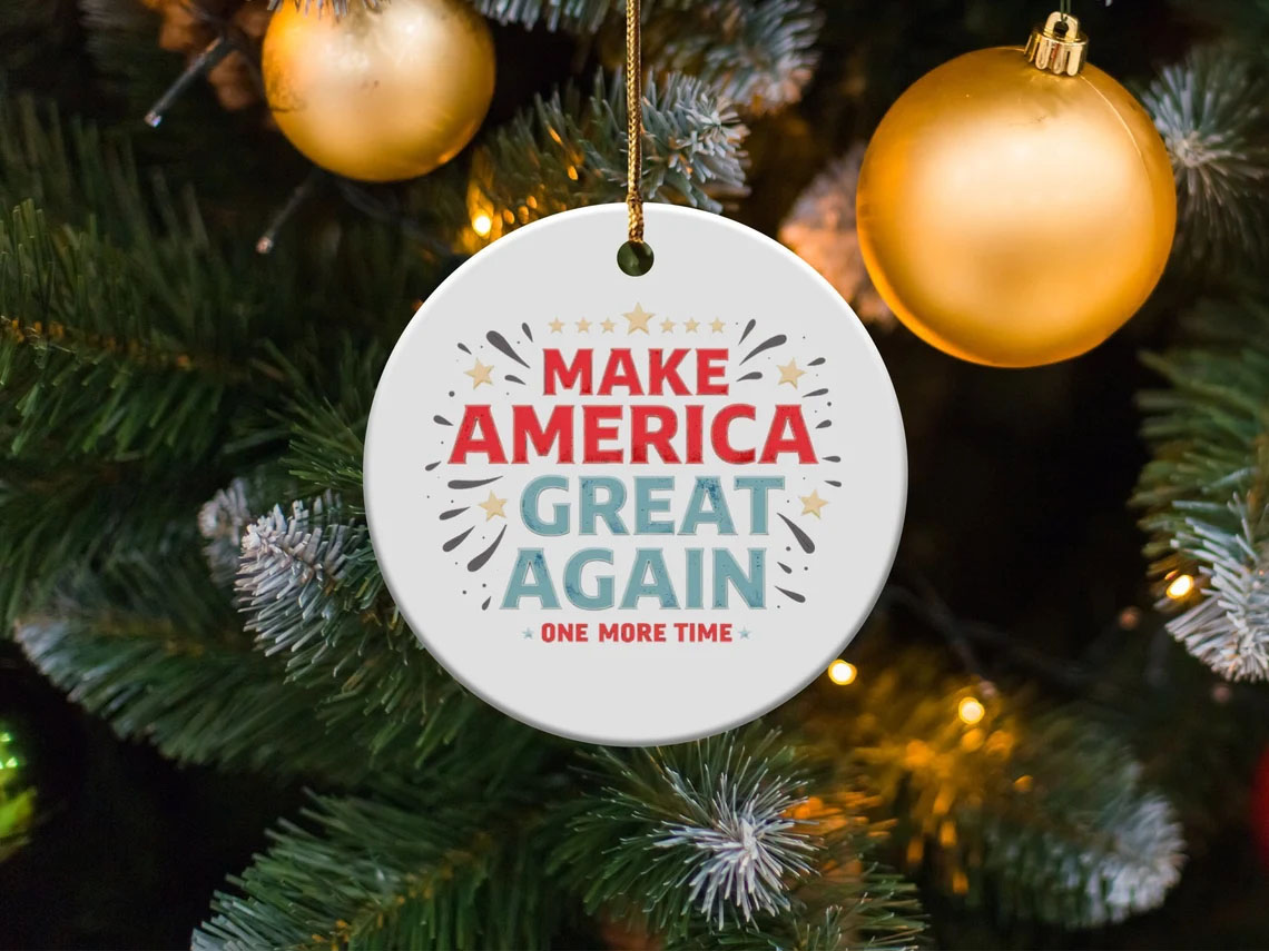 Trump 2024 Christmas Ornament, Make America Great Again, One More Time