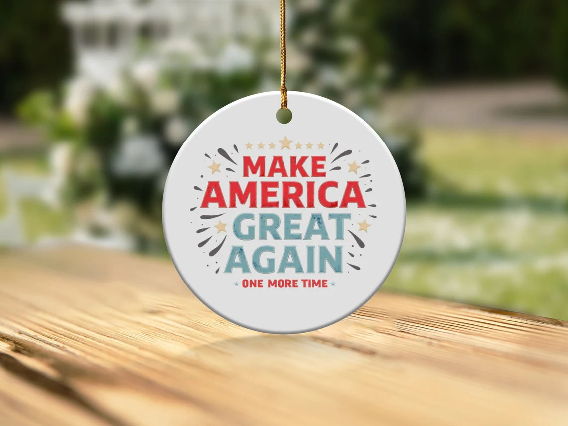 Trump 2024 Christmas Ornament, Make America Great Again, One More Time