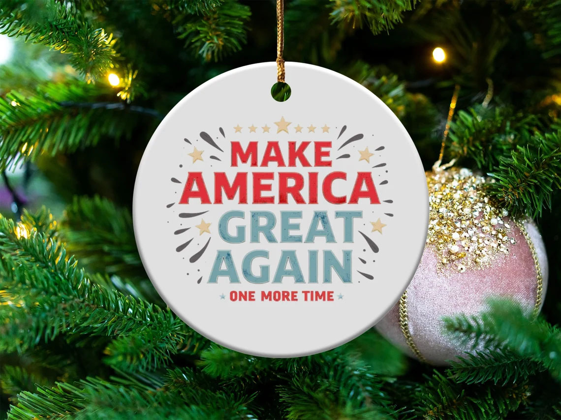 Trump 2024 Christmas Ornament, Make America Great Again, One More Time