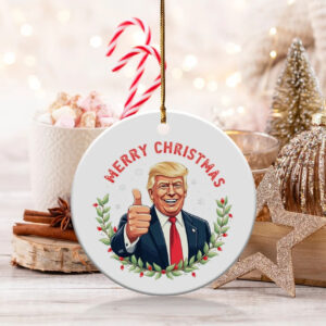 Trump 2024 Christmas Ornament, Merry Xmas Tree Decoration, Holiday Gift, Festive Home Decor, Trump Supporter Gift, Patriotic Christmas