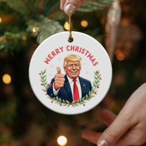 Trump 2024 Christmas Ornament, Merry Xmas Tree Decoration, Holiday Gift, Festive Home Decor, Trump Supporter Gift, Patriotic Christmas