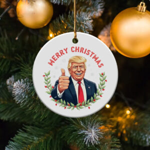 Trump 2024 Christmas Ornament, Merry Xmas Tree Decoration, Holiday Gift, Festive Home Decor, Trump Supporter Gift, Patriotic Christmas